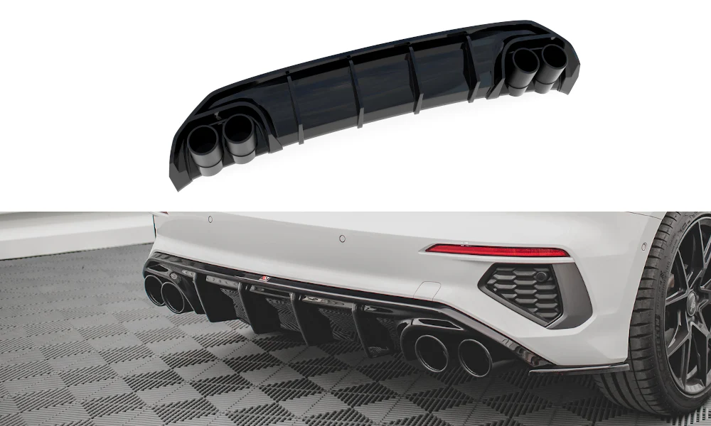 Difusor Deportivo 2 Salidas Dobles Maxton Audi A3 S-Line Sportback 8y