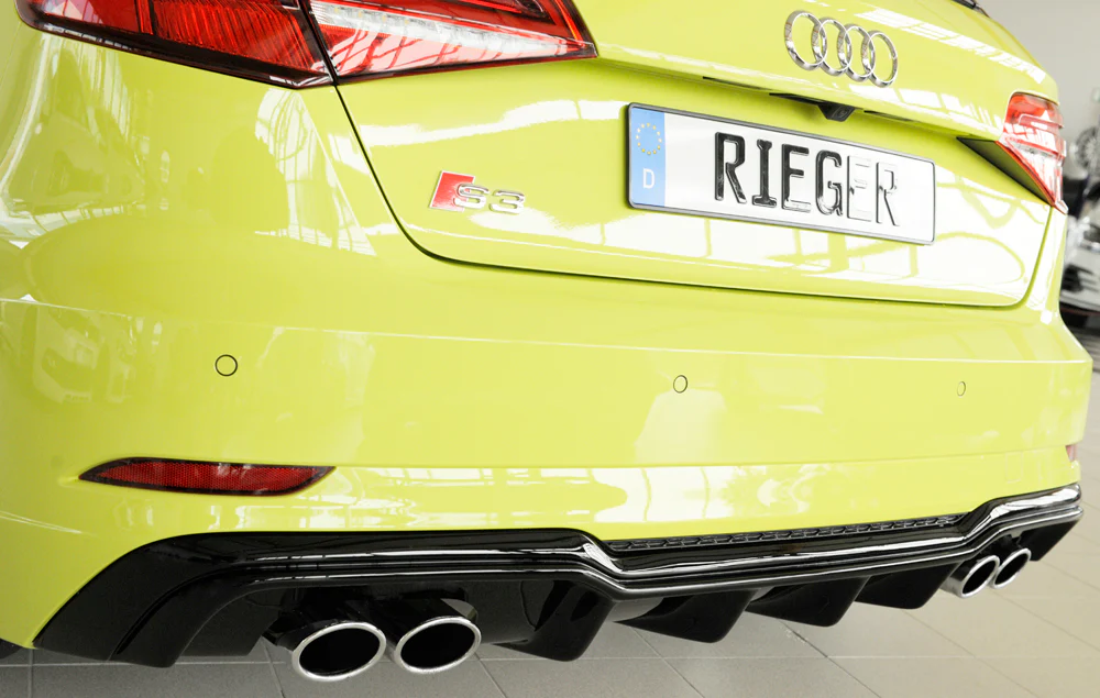 Difusor Deportivo 2 Salidas Dobles Rieger Audi A3 8v Facelift S-Line