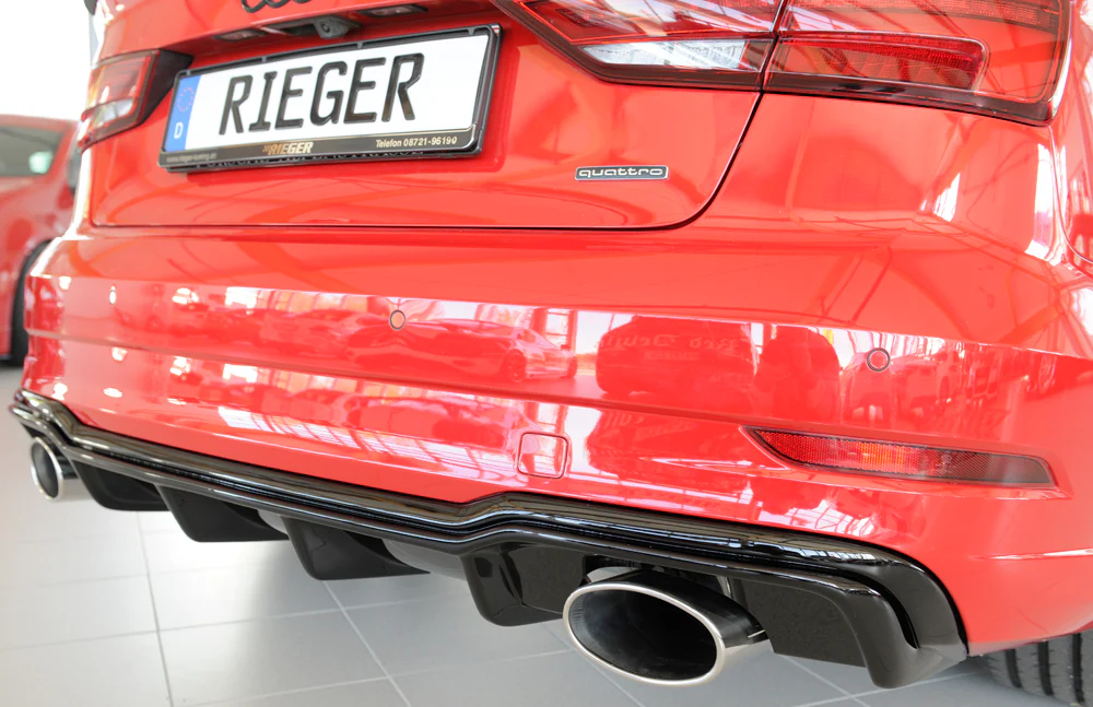 Difusor Deportivo 2 Salidas Rieger Audi A3 8v Facelift Con S-Line Y S3