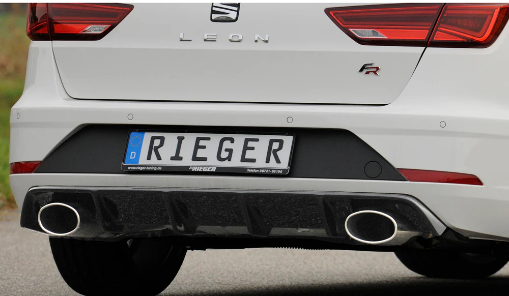 Difusor Deportivo 2 Salidas Rieger Seat Leon 5f St Facelift (Con Bola De Remolque)