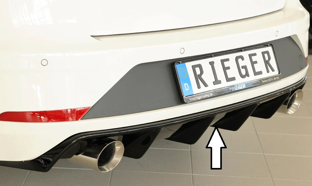 Difusor Deportivo 2 Salidas Rieger Seat Leon 5f St Facelift (Sin Bola De Remolque)