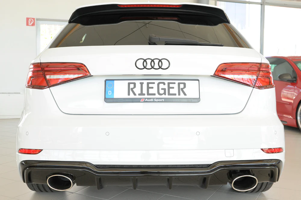 Difusor Rieger En Negro Brillo Para Audi A3 S-Line / S3 2016 - 2020