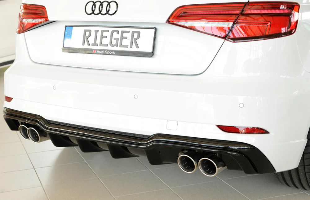 Difusor Rieger En Negro Brillo Para Audi A3 S-Line / S3 2016 - 2020