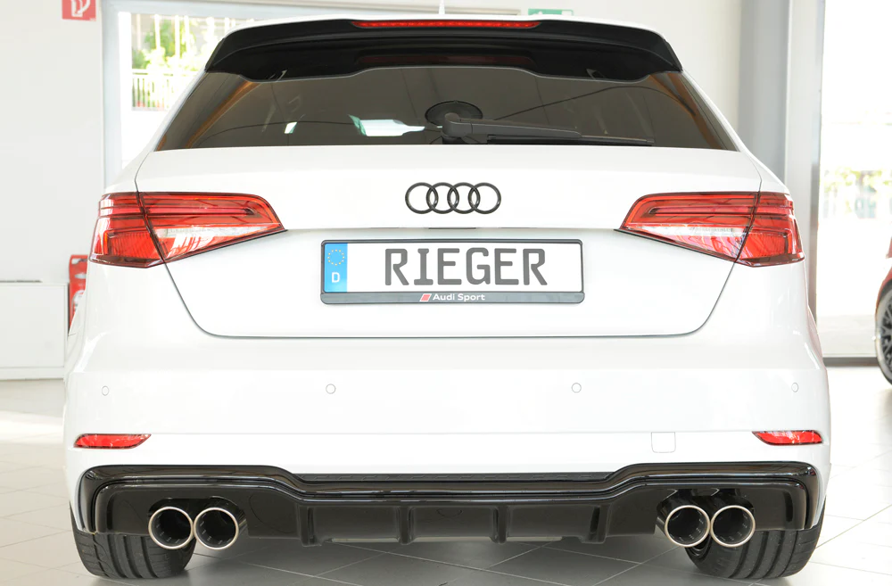 Difusor Rieger En Negro Brillo Para Audi A3 S-Line / S3 2016 - 2020 - Image 2