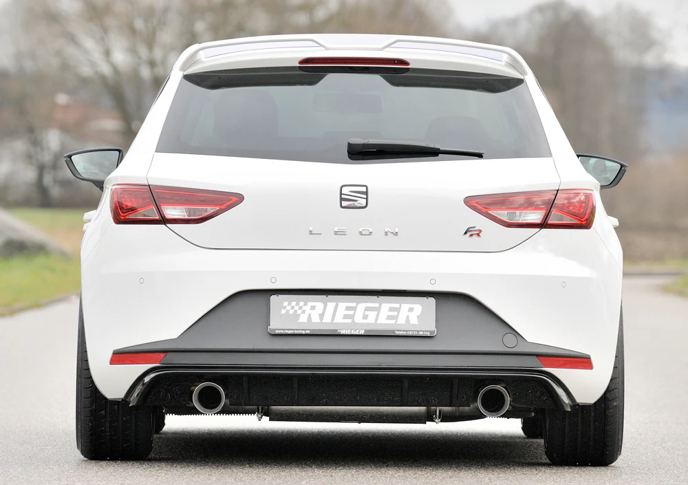 Difusor Rieger En Negro Brillo Para Seat Leon Fr 2013 - 2016