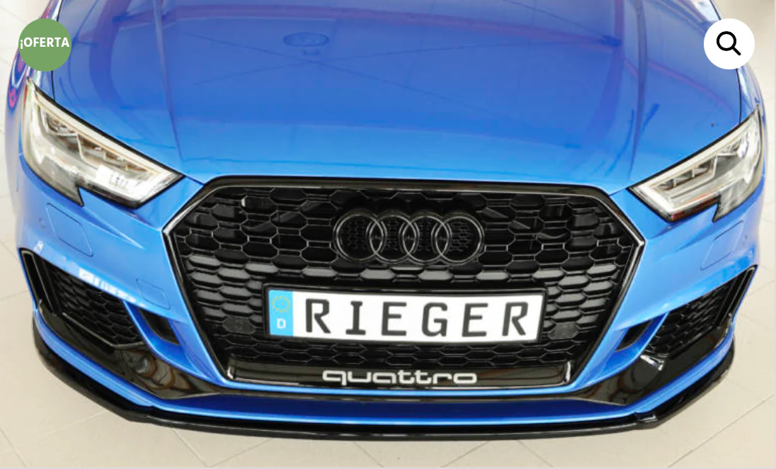 Lip Rieger Delantero Audi Rs3 Negro Brillo (8v)/ 02-17 - Image 3